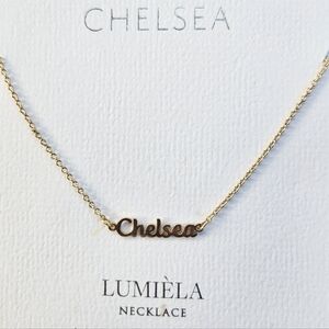 🌸 CHELSEA Script Name Chain Goldtone Necklace 🌸